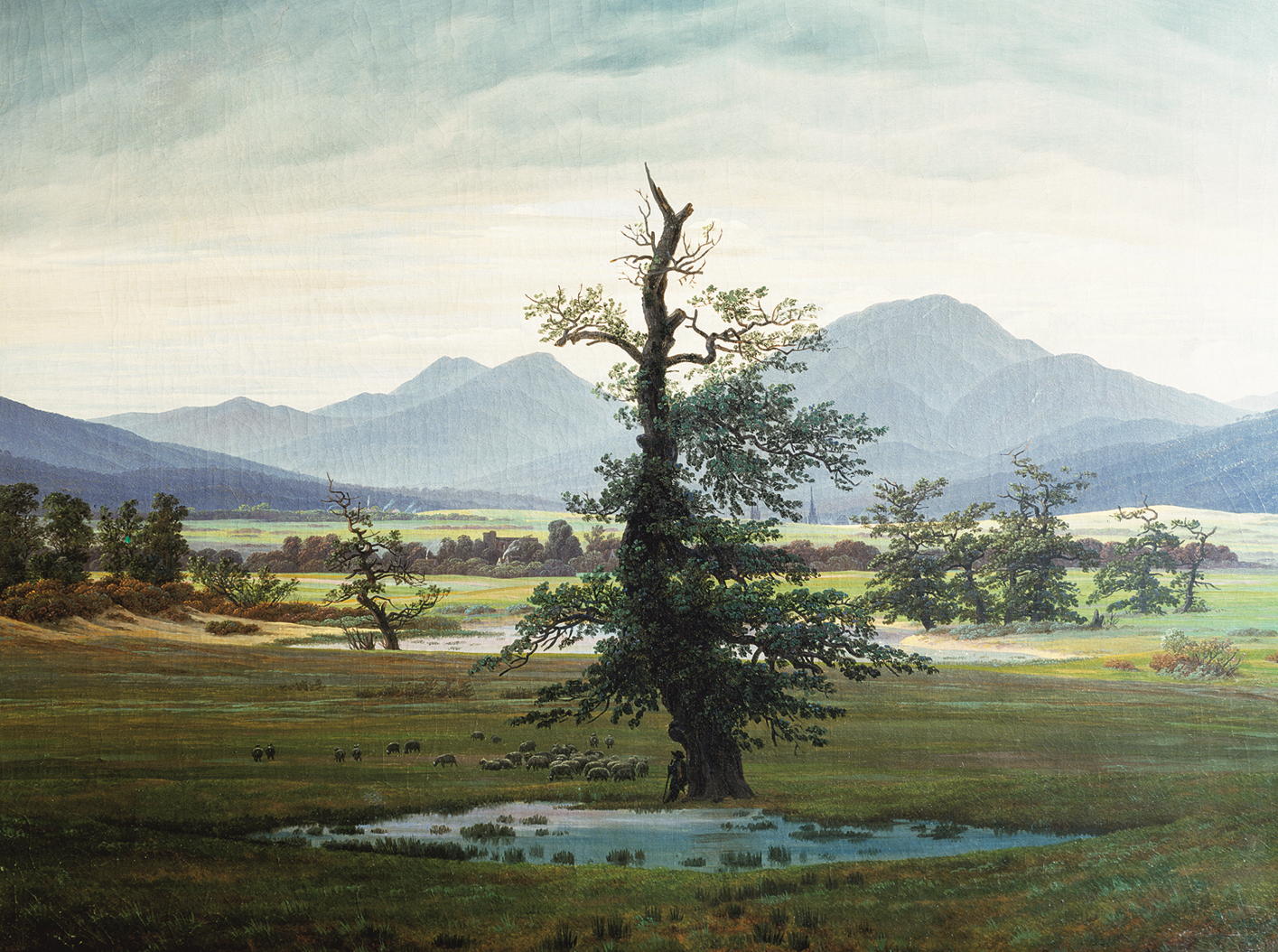 Kunstdruck "Der einsame Baum" Caspar David Friedrich