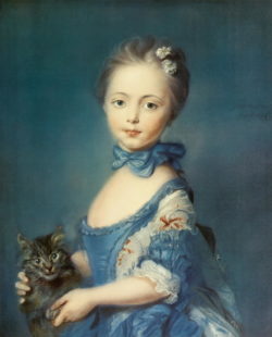 Kunstdruck "Mädchen mit Katze" von Jean Baptiste Perroneau