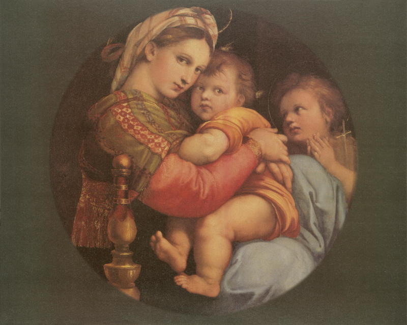Madonna Della Seggiola Di Raffaello Kunstdruck "Madonna della seggiola" von Raffaello Santi