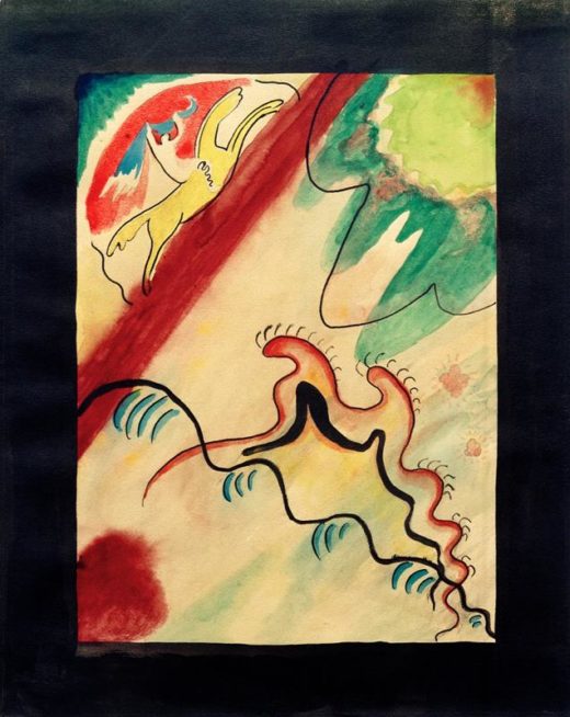 Wassily Kandinsky „Entwurf Umschlag des Almanachs Der Blaue Reiter“ 22 x 27 cm 1