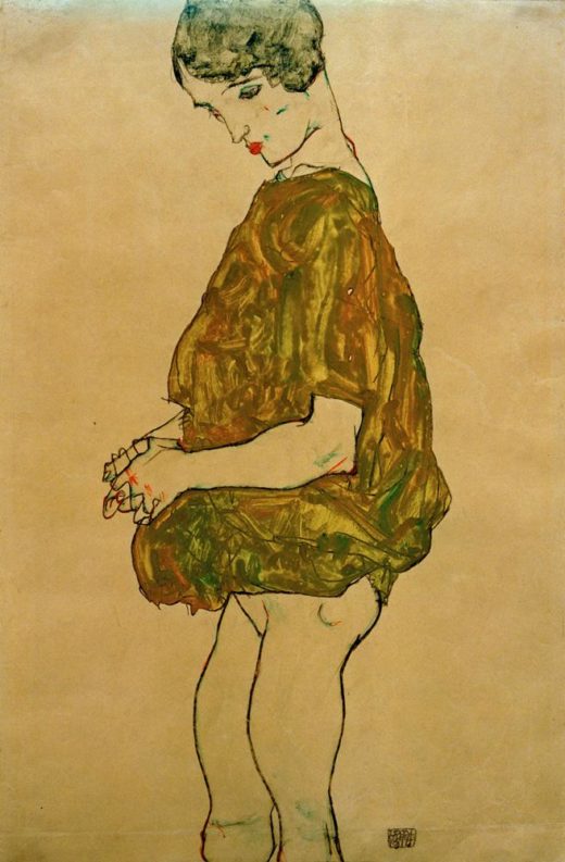 Egon Schiele „Stehende mit gefalteten Händen“ 31 x 48 cm 1