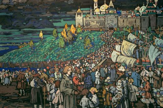 Wassily Kandinsky „Ankunft Der Kaufleute“ 135 x 92 cm 1