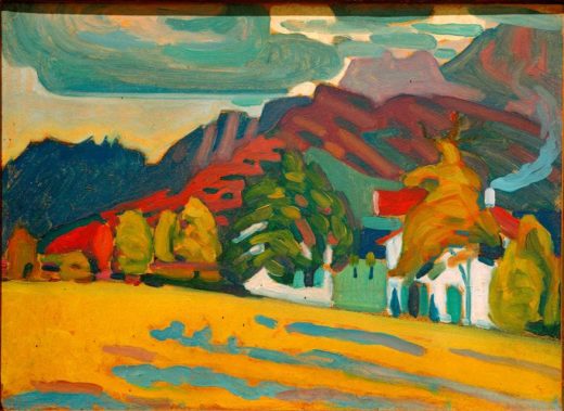 Wassily Kandinsky „Häusergruppe Vor Gebirge“ 45 x 32 cm 1