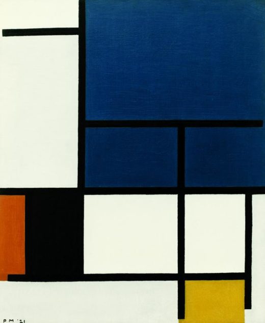 Piet Mondrian „Komposition mit großer blauer Fläche Rot Schwarz Gelb un“ 60 x 50 cm 1