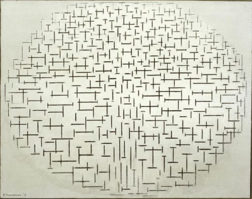 Piet Mondrian „Komposition in Schwarz und Weiß Pier und Ozean“ 85 x 108 cm 1