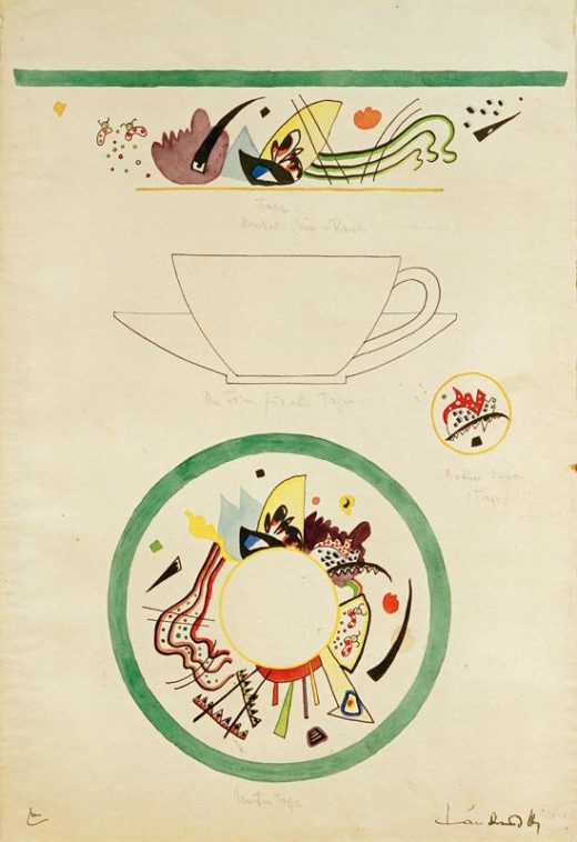 Wassily Kandinsky „Entwurf Für Eine Tasse Und Untertasse“ 30 x 44 cm 1