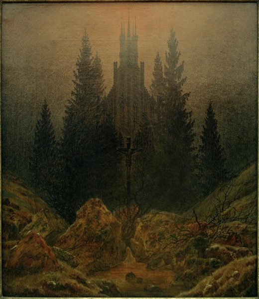 Caspar David Friedrich „Das Kreuz im Gebirge“  37 x 45 cm 1
