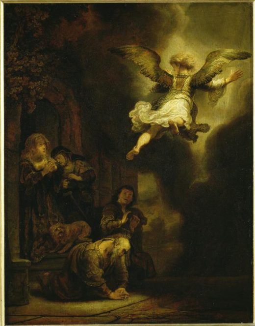 Rembrandt “Der-Engel-verläßt-Tobias-und-seine-Familie“ 66 x 32 cm 1