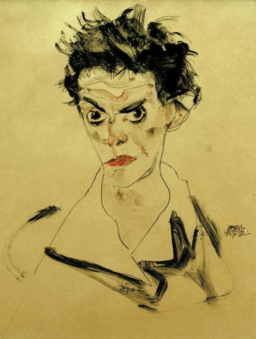 Egon Schiele „Selbstbildnis Schulterbüste“ 25 x 35 cm 1