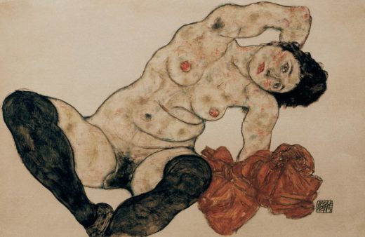 Egon Schiele „Liegender Akt mit Handtuch“ 46 x 29 cm 1