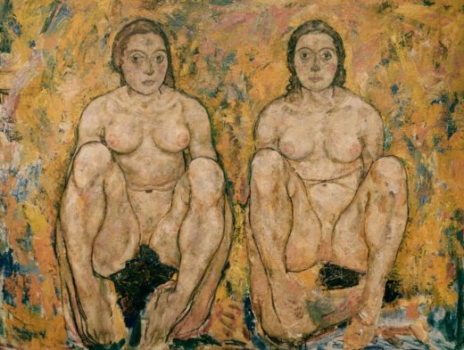 Egon Schiele „Hockendes Frauenpaar“ 140 x 110 cm 1