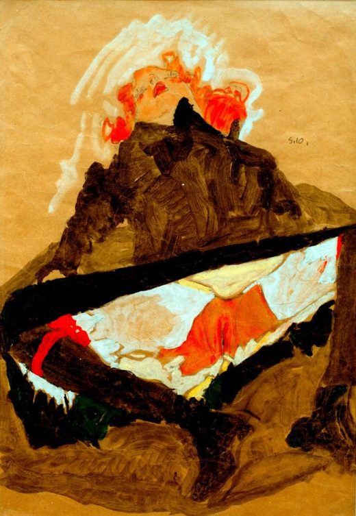 Egon Schiele „Rothaariges Mädchen mit gespreizten Beinen“ 30 x 44 cm 1