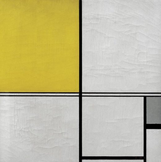 Piet Mondrian „Komposition mit Doppellinie und Gelb und Grau“ 50 x 50 cm 1