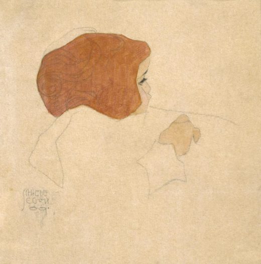 Egon Schiele „Kind nach rechts schauend“ 22 x 22 cm 1
