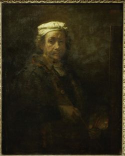 Rembrandt “Rembrand-Selbstbildnis-vor-der-Staffelei“ 110 x 86 cm