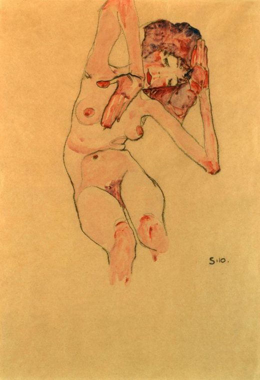 Egon Schiele „Sitzender Frauenakt mit geneigtem Kopf“ 31 x 45 cm 1