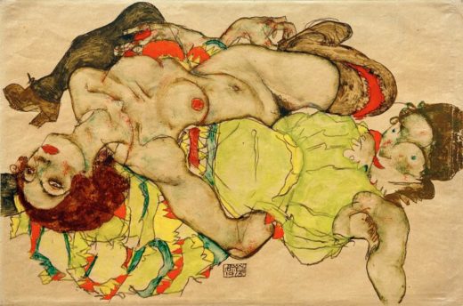Egon Schiele „Weibliches Liebespaar“ 50 x 33 cm 1