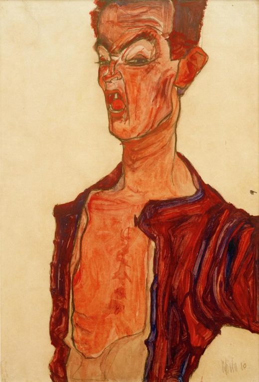 Egon Schiele „Selbstdarstellung grimassierend“ 31 x 45 cm 1