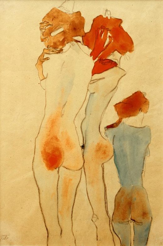 Egon Schiele „Drei weibliche Akte“ 30 x 44 cm 1