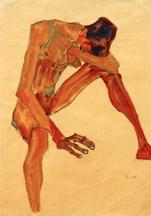 Egon Schiele „Sitzender Männerakt“ 30 x 44 cm 1