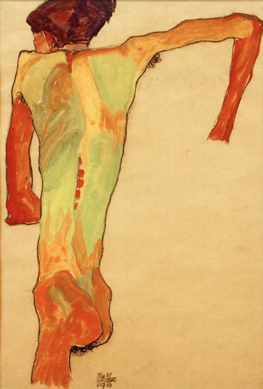 Egon Schiele „Sich aufstützender Rückenakt“ 30 x 45 cm 1
