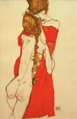 Egon Schiele "Mutter und Tochter" 31 x 48 cm