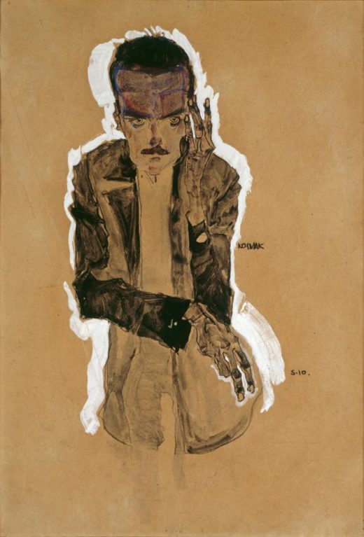 Egon Schiele „Bildnis Eduard Kosmack mit erhobener linker Hand“ 31 x 45 cm 1