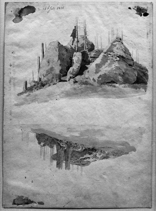 Caspar David Friedrich „Felsen und Bäume“  26 x 36 cm 1