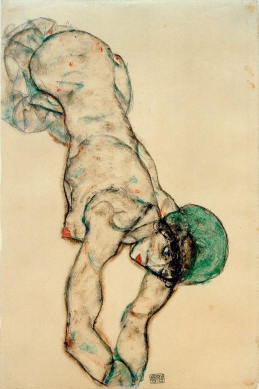 Egon Schiele „Frauenakt mit grüner Haube“ 49 x 32 cm 1