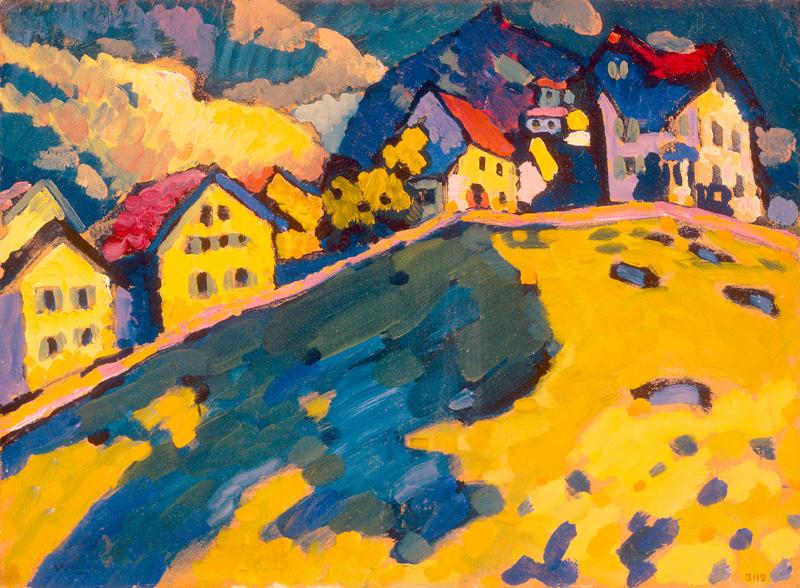 Kunstdruck Kandinsky Studie Für Häuser Am Hügel von Kandinsky