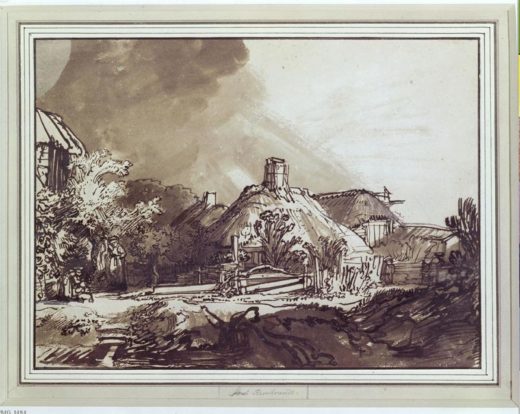 Rembrandt “Häuser-unter-gewittrigem-Himmel“ 18.2 x 24