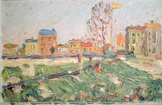 Wassily Kandinsky „Stadtlandschaft Sonniger Tag Schwabing“ 26 x 17 cm 1
