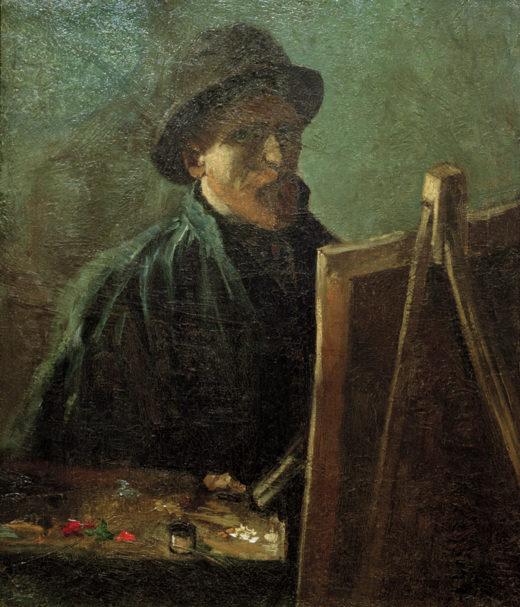 Vincent van Gogh “Selbstbildnis mit dunklem Fellhut vor der Staffelei” 46,5 x 38,5 cm 1