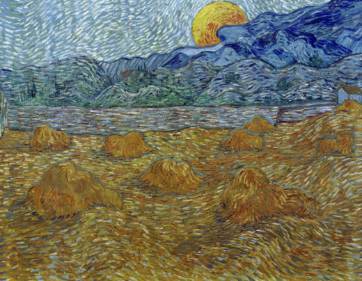 Vincent van Gogh “Abendlandschaft bei Mondaufgang” (Kornfeld 72 x 92 cm 1