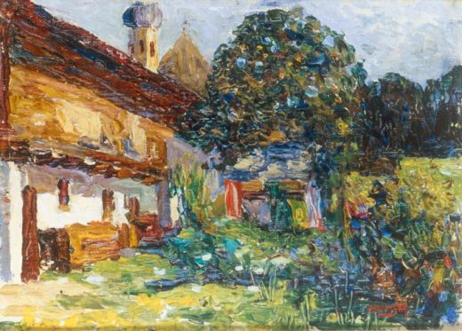 Wassily Kandinsky „Kochel Bauernhaus Mit Kirche“ 32 x 24 cm 1