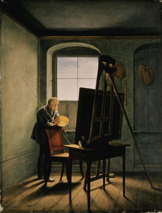 Caspar David Friedrich „Caspar David Friedrich in seinem Atelier“  40 x 51 cm 1