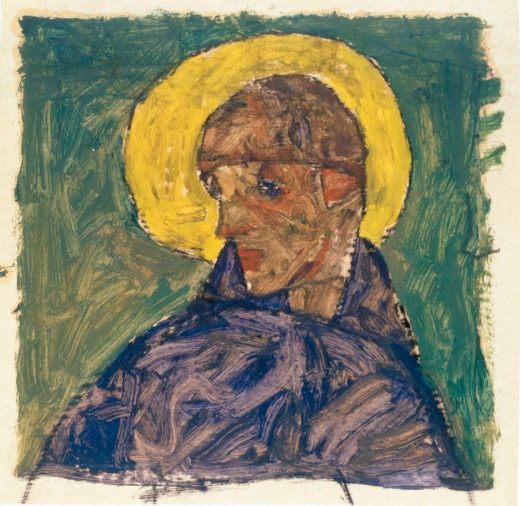 Egon Schiele „Kopf eines Heiligen“ 24 x 23 cm 1