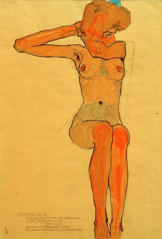 Egon Schiele „Mädchenakt“ 32 x 45 cm 1