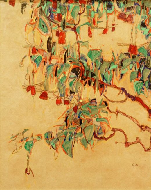 Egon Schiele „Fuchsienzweige Sonnenbaum“ 31 x 40 cm 1