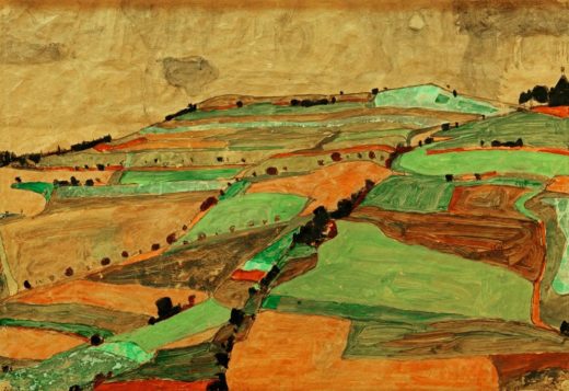 Egon Schiele „Felderlandschaft“ 45 x 31 cm 1