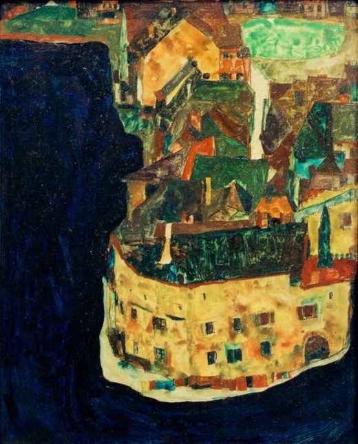 Egon Schiele „Stadt am Blauen Fluß 2“ 30 x 37 cm 1