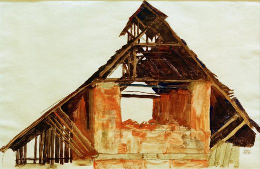Egon Schiele „Alter Giebel“ 49 x 32 cm 1