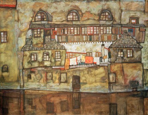 Egon Schiele „Hauswand am Fluß“ 140 x 110 cm 1