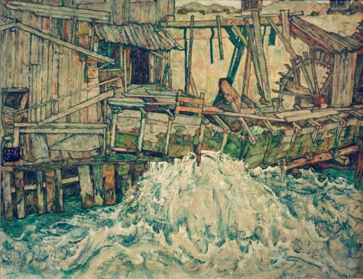 Egon Schiele „Zerfallende Mühle“ 140 x 110 cm 1