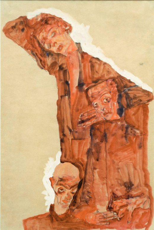 Egon Schiele „Dreifache Selbstdarstellung“ 37 x 55 cm 1