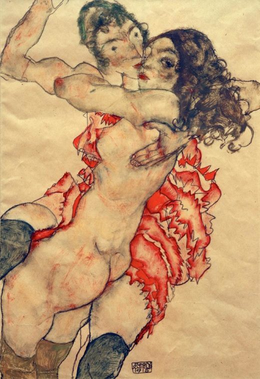 Egon Schiele „Zwei Freundinnen“ 33 x 48 cm 1