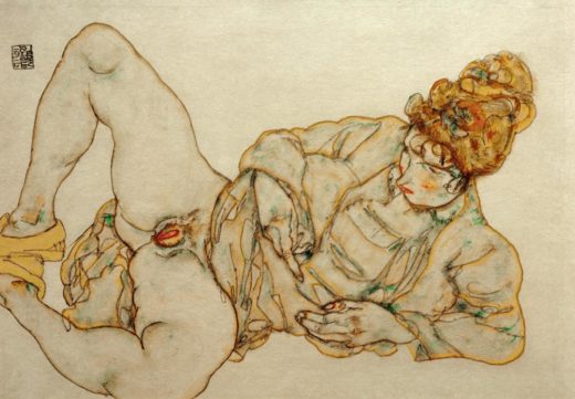 Egon Schiele „Liegende Entlößte“ 45 x 31 cm 1
