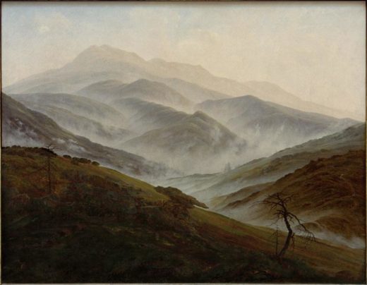 Caspar David Friedrich „Riesengebirgslandschaft mit aufsteigendem Nebel“  70 x 54 cm 1