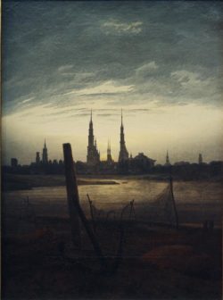 Caspar David Friedrich "Stadt bei Mondaufgang"  33 x 45 cm