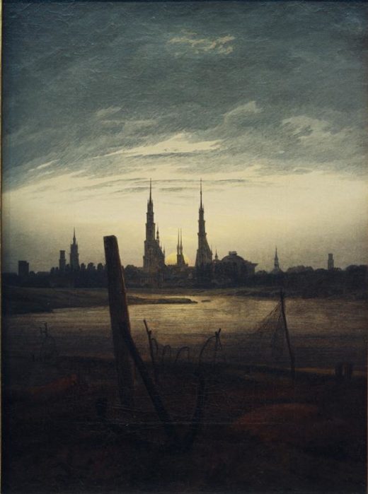 Caspar David Friedrich „Stadt bei Mondaufgang“  33 x 45 cm 1